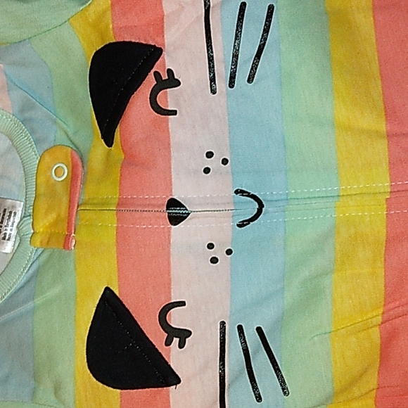 NWT GERBER beautiful Baby Girl Rainbow Kitty Stars 3 Pack Sleep n Plays☆6-9mo☆ - Picture 6 of 10